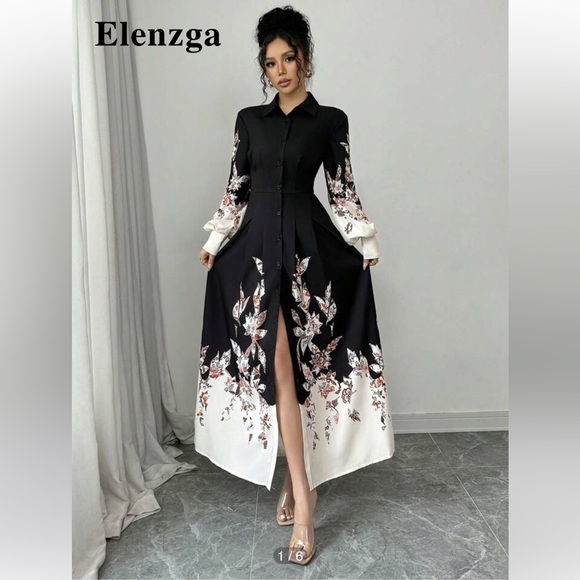 Anthropologie NWT Long-Sleeve Embellished Midi Shirt Dress size S. - Picture 4 of 16